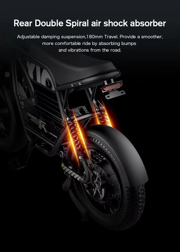 Coswheel Electric bike 1000W Electric Mountain Bikes Off Road Motorcycle 16Inch 48V 15AH Commuter Electric bicycle ebike