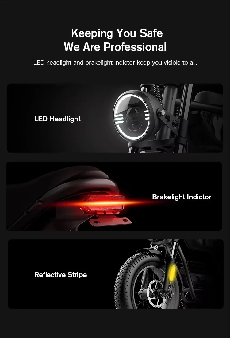 Coswheel Electric bike 1000W Electric Mountain Bikes Off Road Motorcycle 16Inch 48V 15AH Commuter Electric bicycle ebike