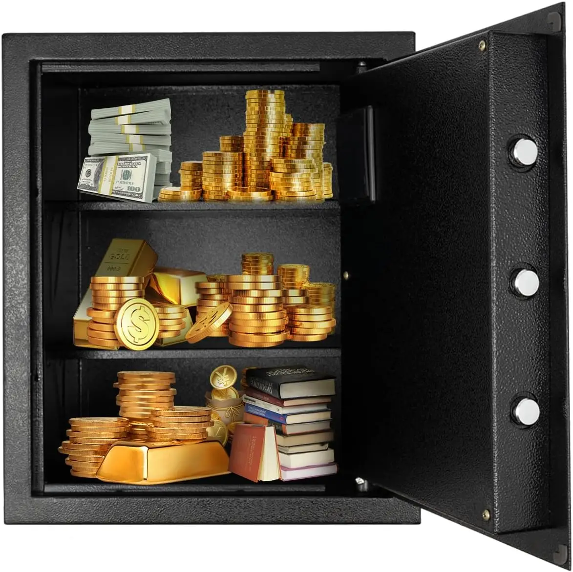 Electronic Safe Furniture Safe Fireproof Safe with Password Emergency Key & Locking Wall Safe for Jewellery Cash Security