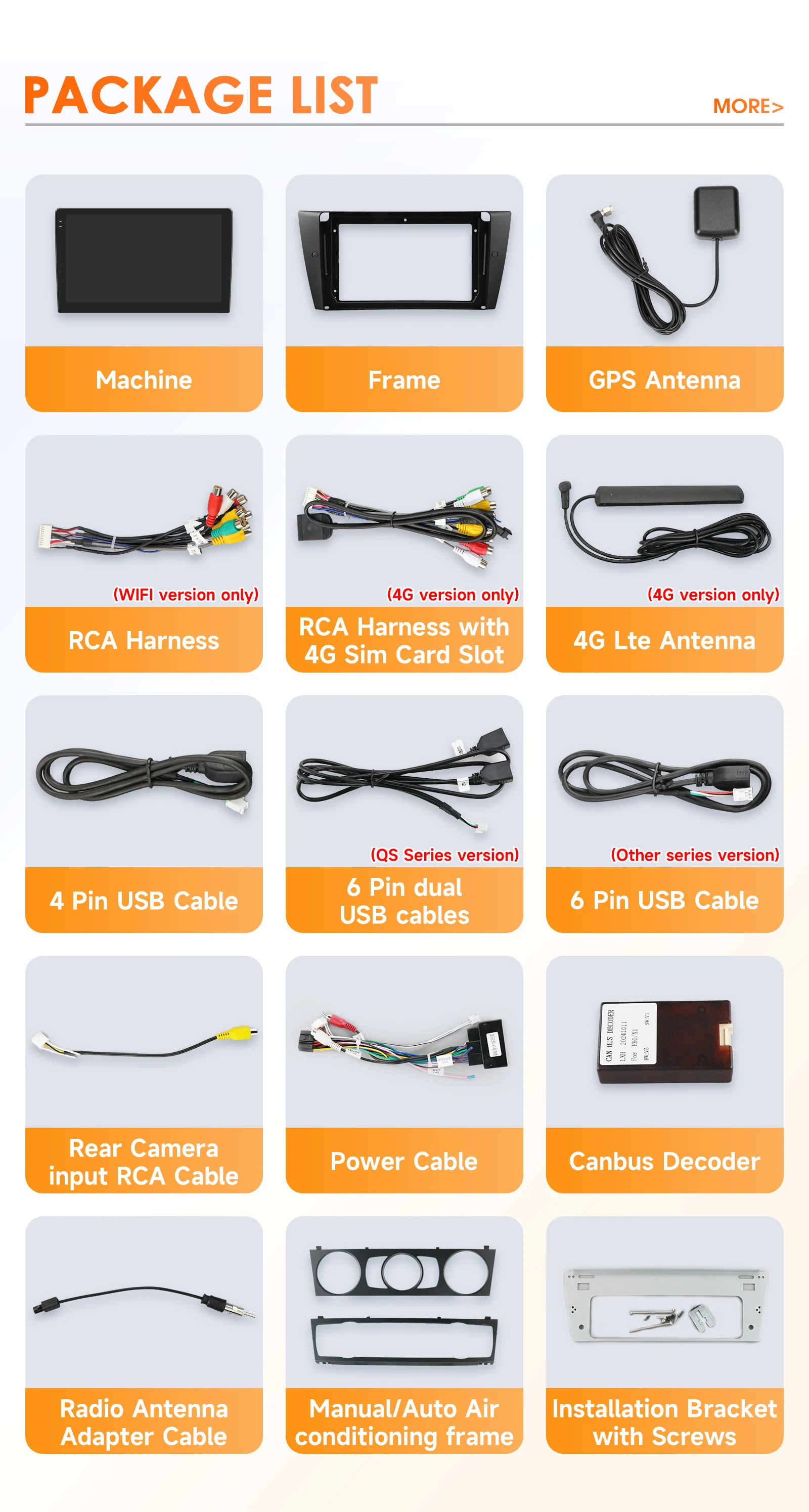 9" Hizpo 2Din Otca-Core Snapdragon 6115 Android14 Car Radio for BMW E90 E91 E92 E93 2006 - 2012 GPS DSP RDS 4G BT Auto CarPlay