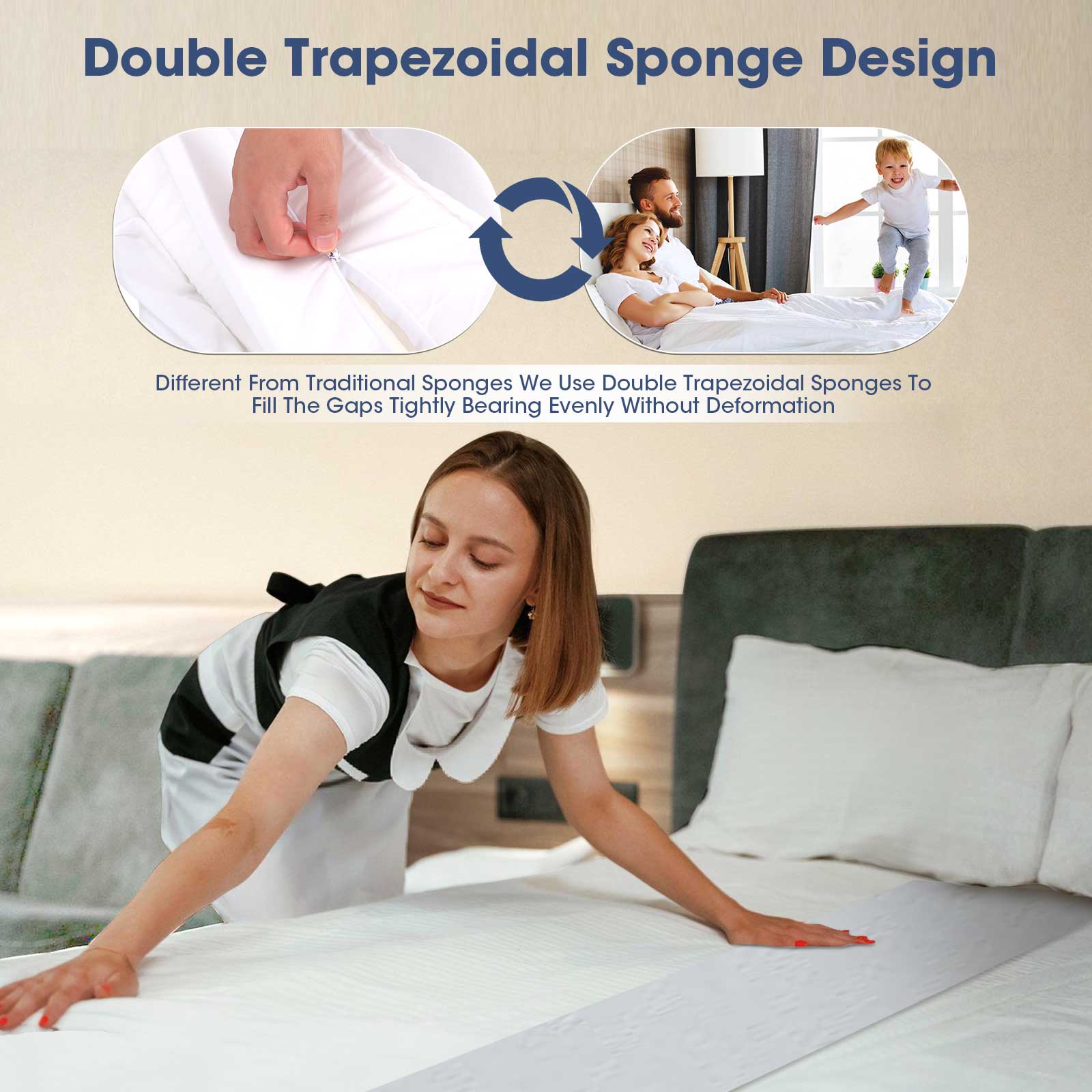 Love Bridge for 180x200cm Mattresses Washable Cover for Visitor Cracks Mattress Connector & Mattress Bridge and Mattress Wedge