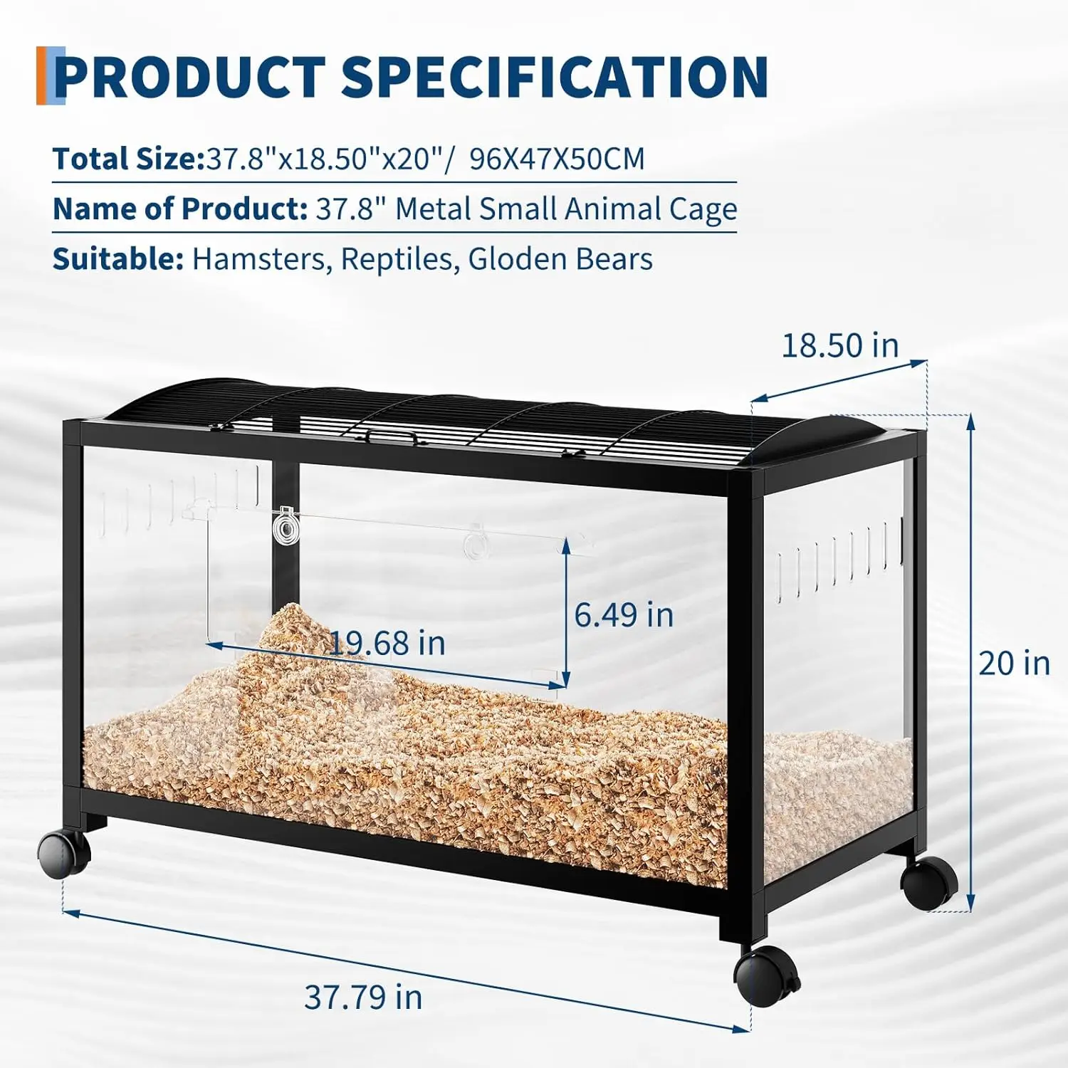 Plastic Metal Mouse Cage With Wheels Small Animal Habitat Large For Dwarf Syrian Hamster House, Guinea Pig
