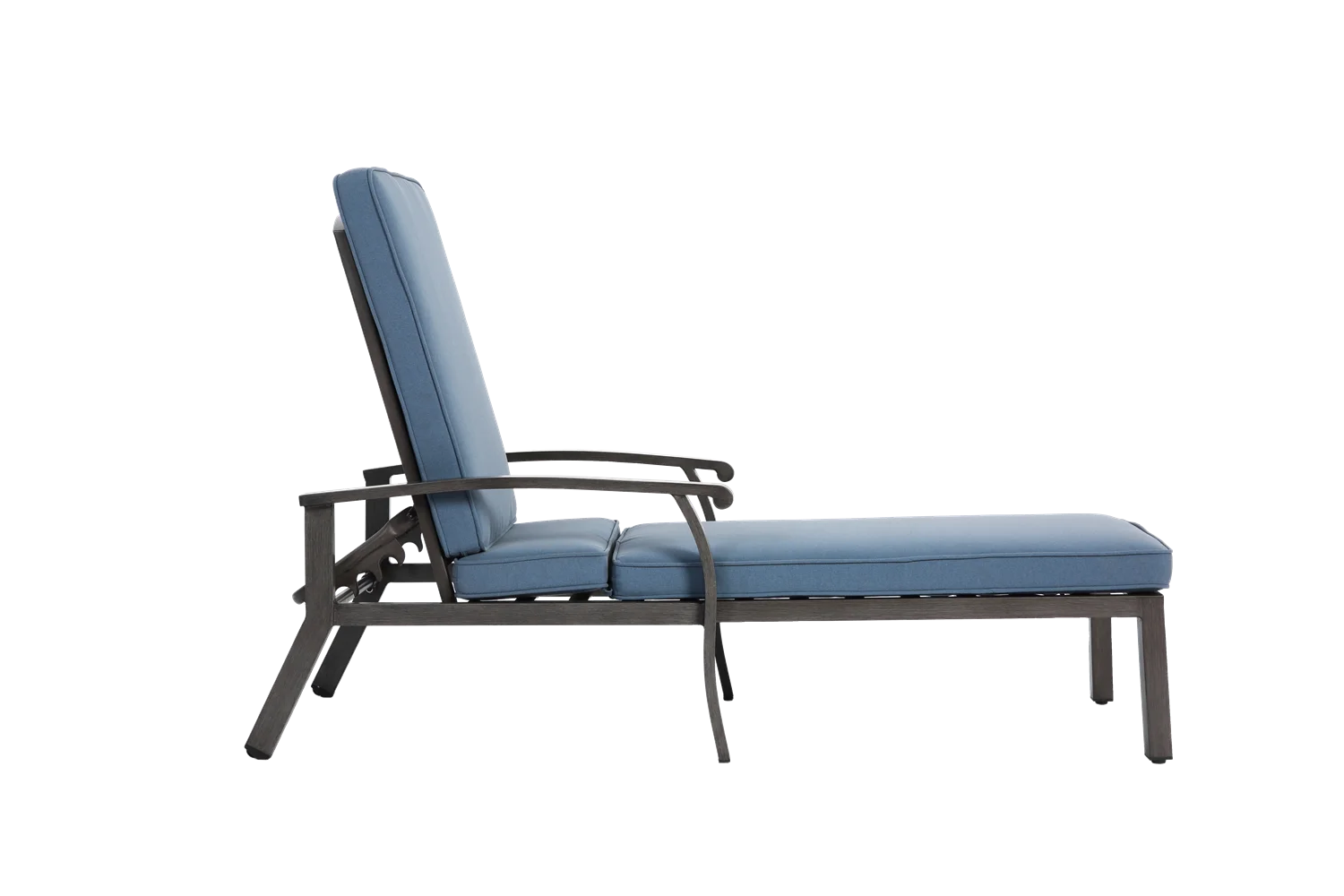 Lounge Patio Chair with Cushion, Adjustable Reclining Rust-Resistant Aluminum Poolside Chaise Lounge Furniture, Waterproof(1pc)