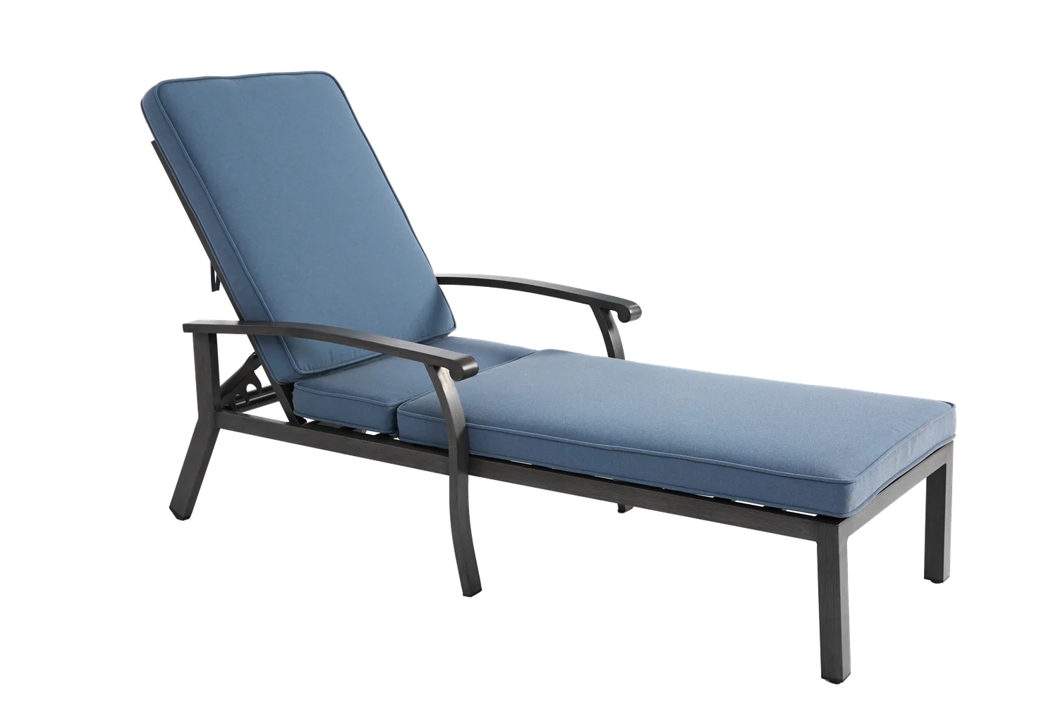 Lounge Patio Chair with Cushion, Adjustable Reclining Rust-Resistant Aluminum Poolside Chaise Lounge Furniture, Waterproof(1pc)