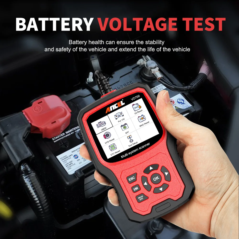 Ancel VD700 Car Diagnostic Tool for VW All System Code Reader ABS EPB TPMS DPF OBD2 Scanner Code Reader for VAG Audi Skoda