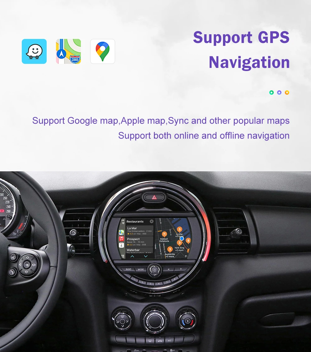 Wireless CarPlay for Mini R55 R56 R57 R58 R59 R60 R61 F54 F55 Clubman Countryman Hardtop John Cooper WorksAndroid Auto Car Play