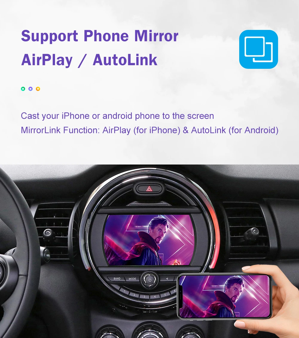 Wireless CarPlay for Mini R55 R56 R57 R58 R59 R60 R61 F54 F55 Clubman Countryman Hardtop John Cooper WorksAndroid Auto Car Play
