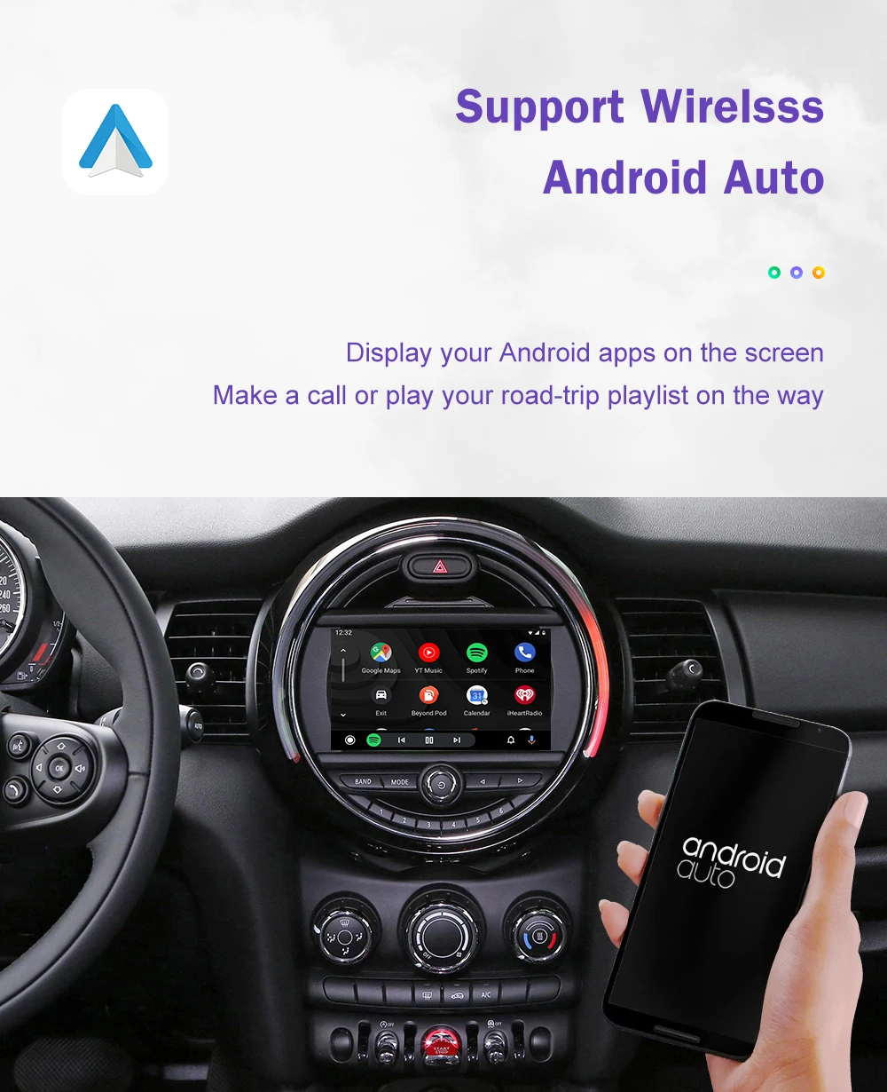 Wireless CarPlay for Mini R55 R56 R57 R58 R59 R60 R61 F54 F55 Clubman Countryman Hardtop John Cooper WorksAndroid Auto Car Play