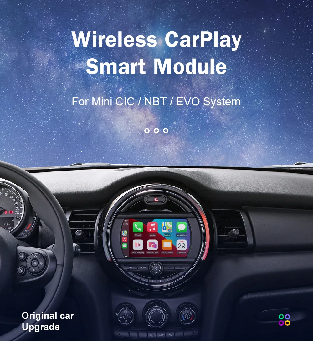 Wireless CarPlay for Mini R55 R56 R57 R58 R59 R60 R61 F54 F55 Clubman Countryman Hardtop John Cooper WorksAndroid Auto Car Play