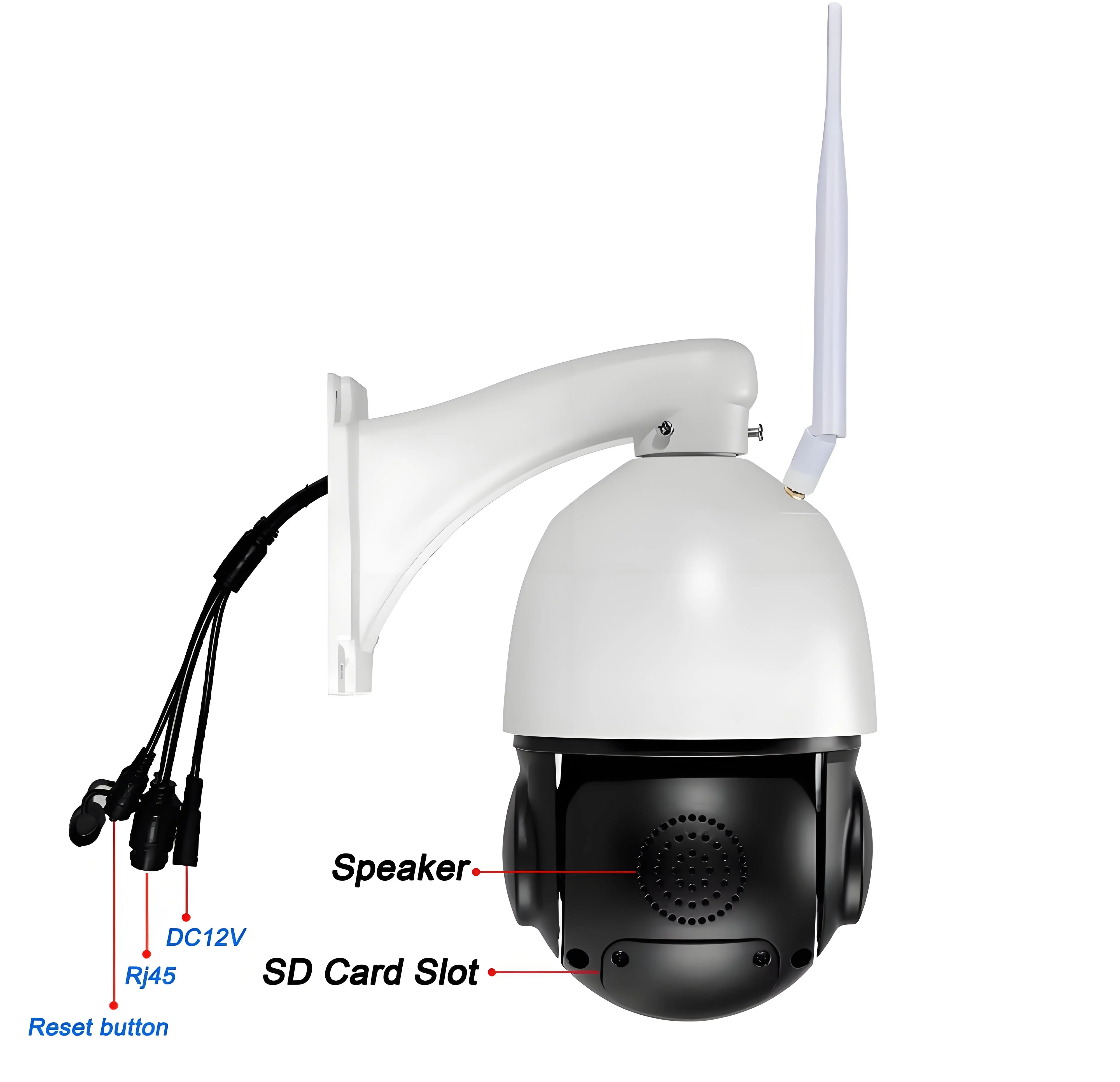 Max.512G Metal Laser Infrared Full Color Auto Tracking Cruise CamHi 8MP 4K 54X Optical Zoom Audio Speed PTZ Dome 2.4Ghz 5.0Ghz Rj45 WIFI IP Camera