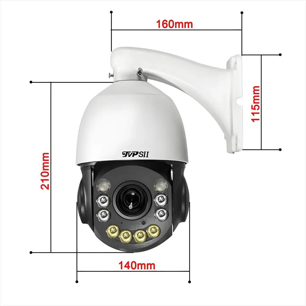 Max.512G Metal Laser Infrared Full Color Auto Tracking Cruise CamHi 8MP 4K 54X Optical Zoom Audio Speed PTZ Dome 2.4Ghz 5.0Ghz Rj45 WIFI IP Camera