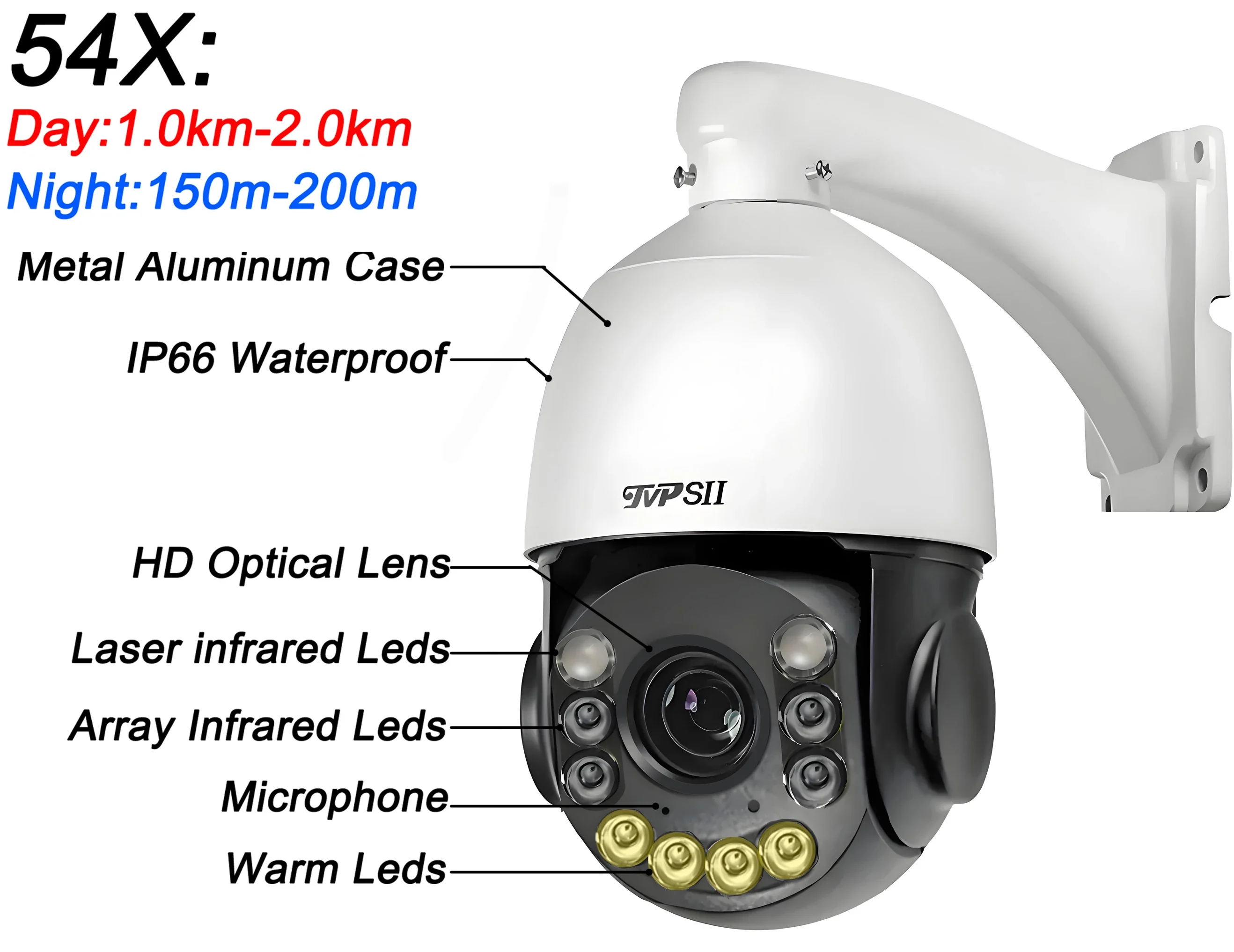 Max.512G Metal Laser Infrared Full Color Auto Tracking Cruise CamHi 8MP 4K 54X Optical Zoom Audio Speed PTZ Dome 2.4Ghz 5.0Ghz Rj45 WIFI IP Camera