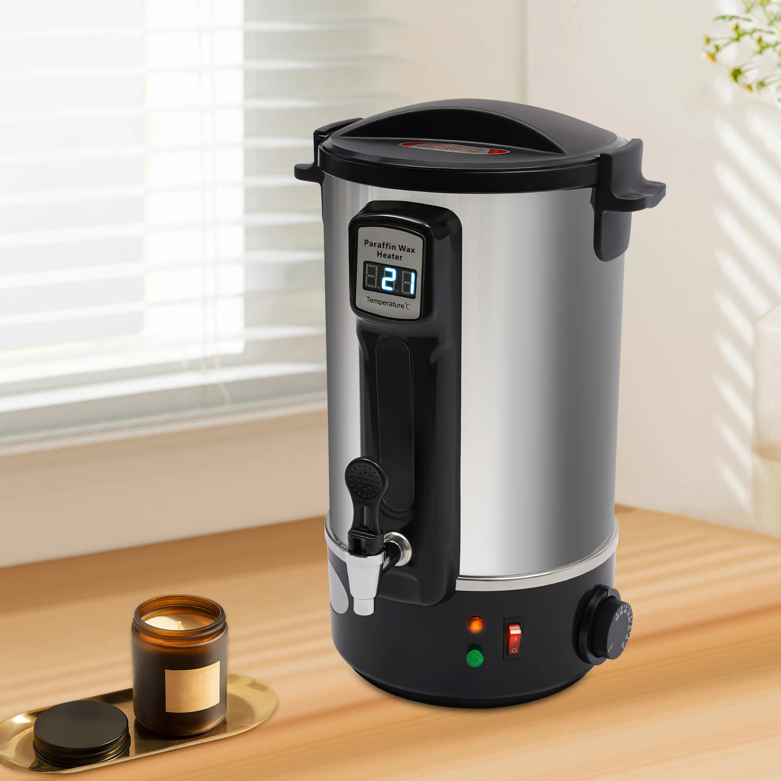 8L/10.8L/12L Wax Melter for Candle Making 1100W Electric LED Wax Melting Pot Wax Warmer Machine Candle DIY Wax Heater with Spout