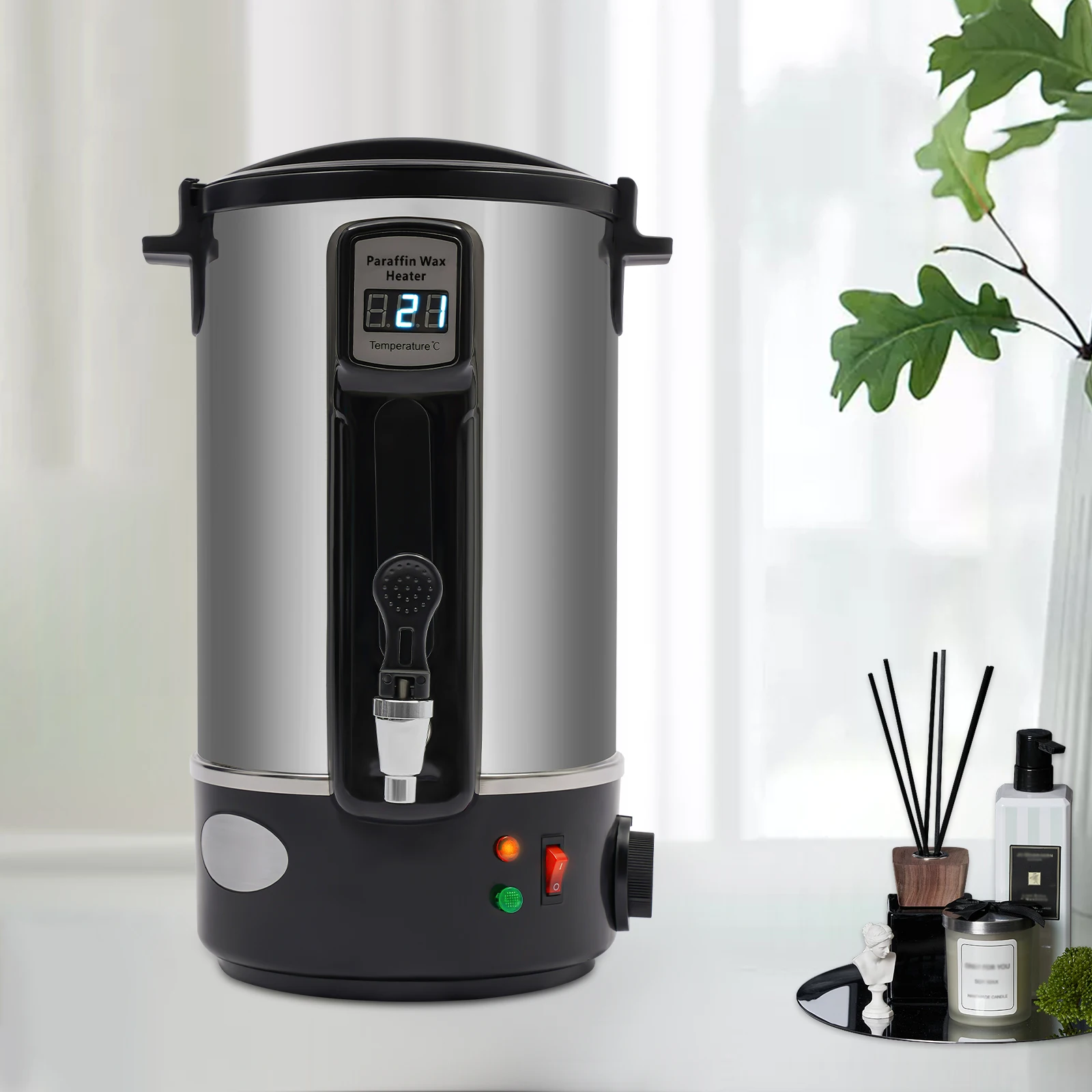 8L/10.8L/12L Wax Melter for Candle Making 1100W Electric LED Wax Melting Pot Wax Warmer Machine Candle DIY Wax Heater with Spout