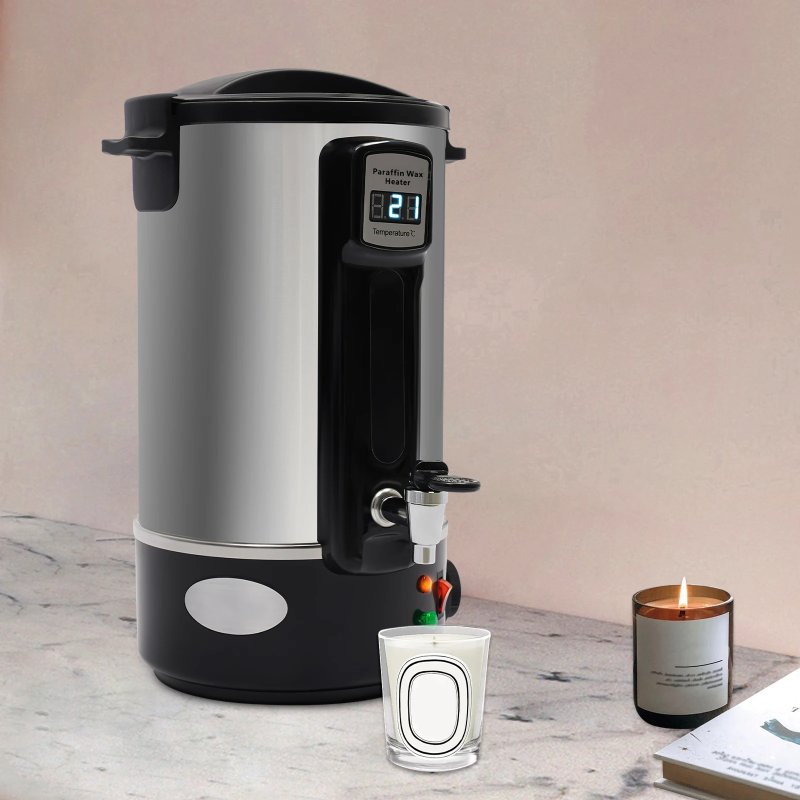 8L/10.8L/12L Wax Melter for Candle Making 1100W Electric LED Wax Melting Pot Wax Warmer Machine Candle DIY Wax Heater with Spout