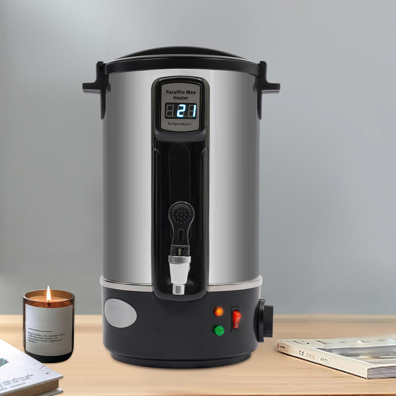 8L/10.8L/12L Wax Melter for Candle Making 1100W Electric LED Wax Melting Pot Wax Warmer Machine Candle DIY Wax Heater with Spout