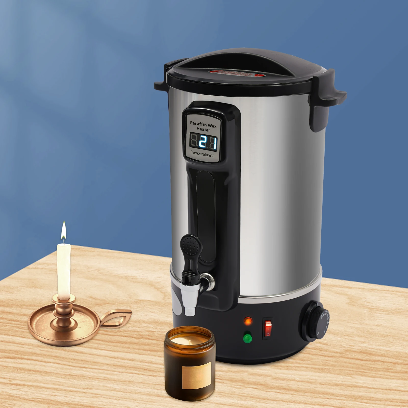 8L/10.8L/12L Wax Melter for Candle Making 1100W Electric LED Wax Melting Pot Wax Warmer Machine Candle DIY Wax Heater with Spout