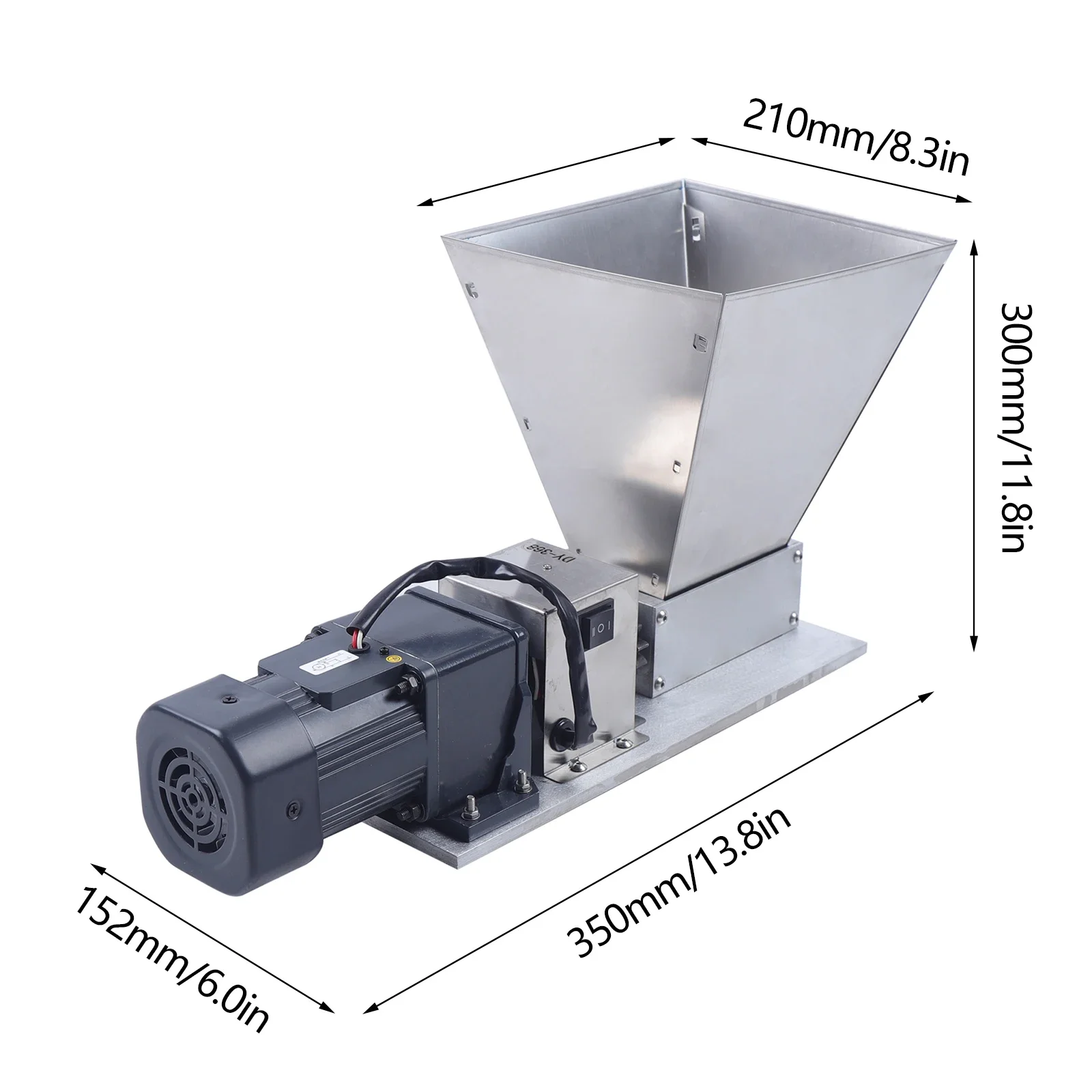 220V Electric Grain Mill Barley Grinder Wet / Dry Malt Crusher Grain HomeBrew Mill Stainless Steel 60W 75RPM