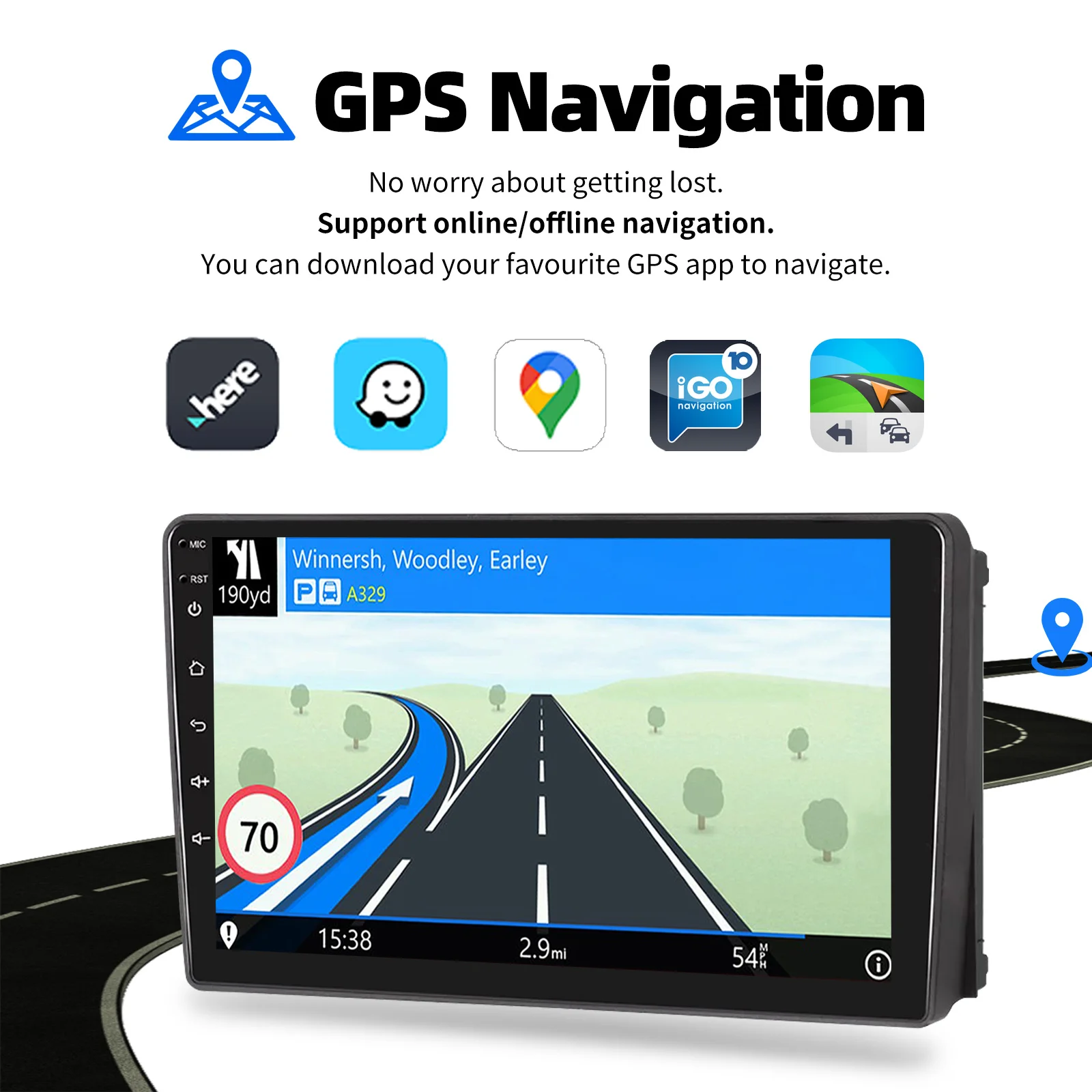 ESSGOO 9" Android 14 Carplay For Ford Transit Connect MK7 Focus Galaxy Fiesta C S Max Kuga Car Stereo GPS Nav Wifi RDS Bluetooth