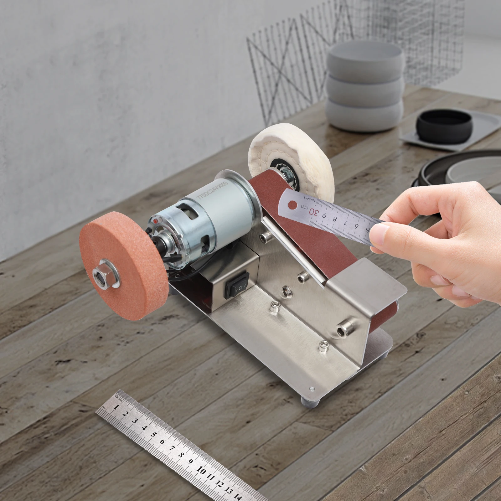 Electric Belt Sander Sand Belt Machine 775 Motor Corded Electric Adjustable Polisher EU Standard For DIY Woodworking Handicrafts