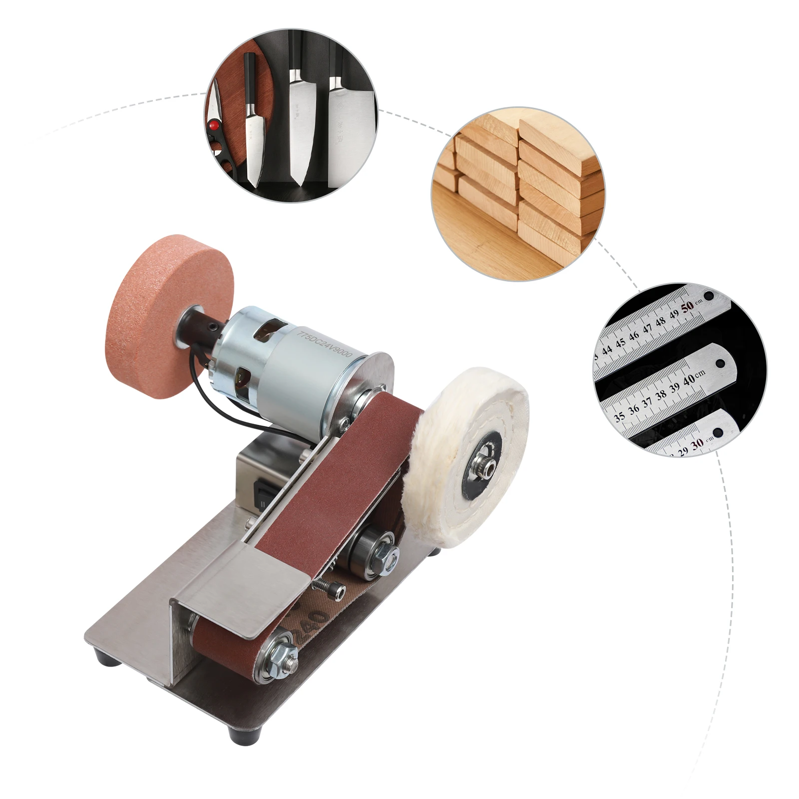Electric Belt Sander Sand Belt Machine 775 Motor Corded Electric Adjustable Polisher EU Standard For DIY Woodworking Handicrafts