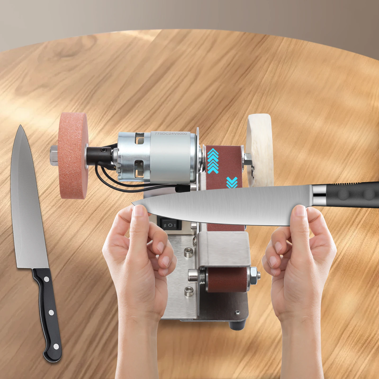 Electric Belt Sander Sand Belt Machine 775 Motor Corded Electric Adjustable Polisher EU Standard For DIY Woodworking Handicrafts
