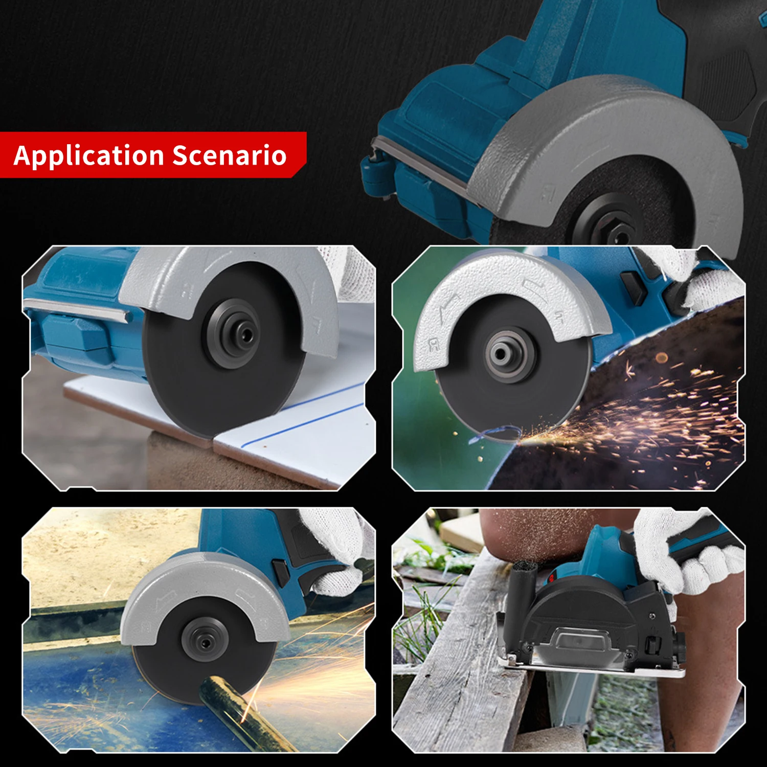 3 Inch Brushless Angle Grinder Polishing Cutting Machine Cordless Electric Angle Grinder Power Tool Cutter Sanders EU Plug