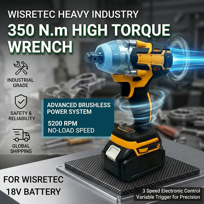 Brushless Electric Wrench Cordless Electric Wrench Lithium Battery Wrench Double Battery/Single Battery Plastic Box Packaging