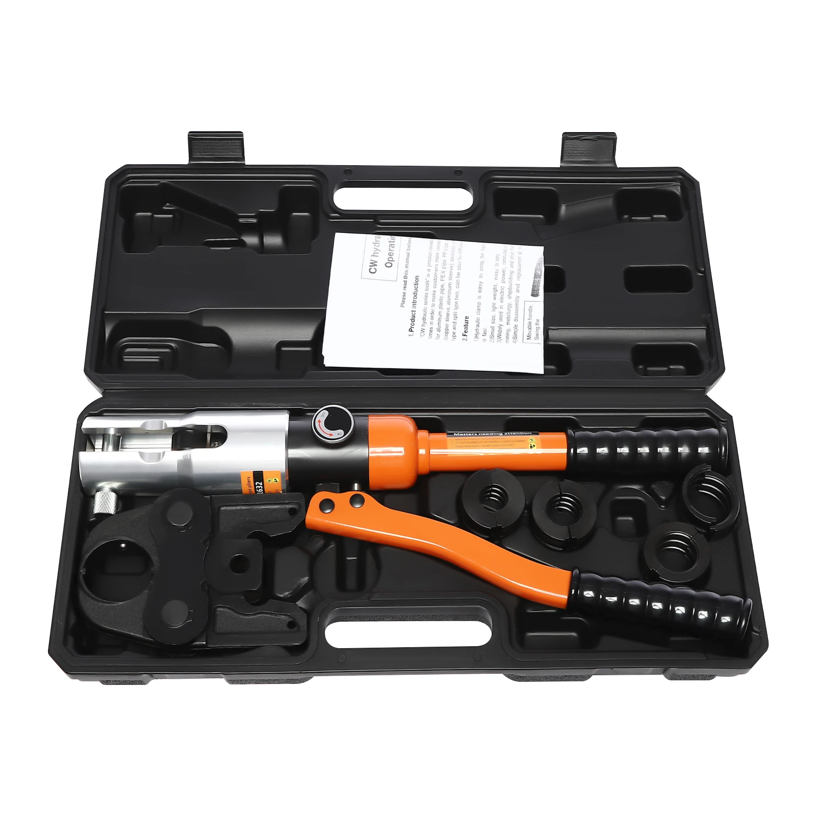 Professional Crimping Pliers 10 Ton Hydraulic PressIing Tool Portable 360° Press Tool Set with TH Molds/U Molds/ V Molds/M Molds