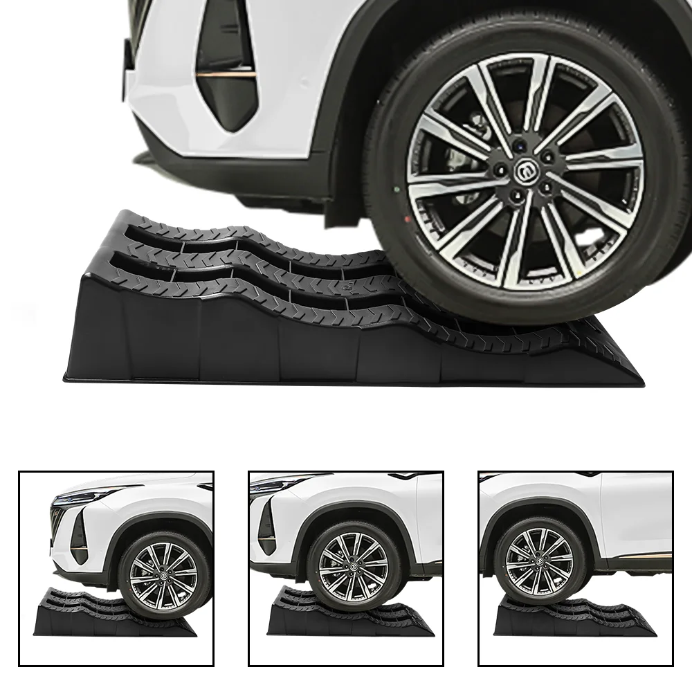 2pcs Car Ramps 61cm Trailer Leveler Car Tire Lifting Pad 3.5T Antiskid Working Ramp Auto Oil Changing Repair Lift Tools