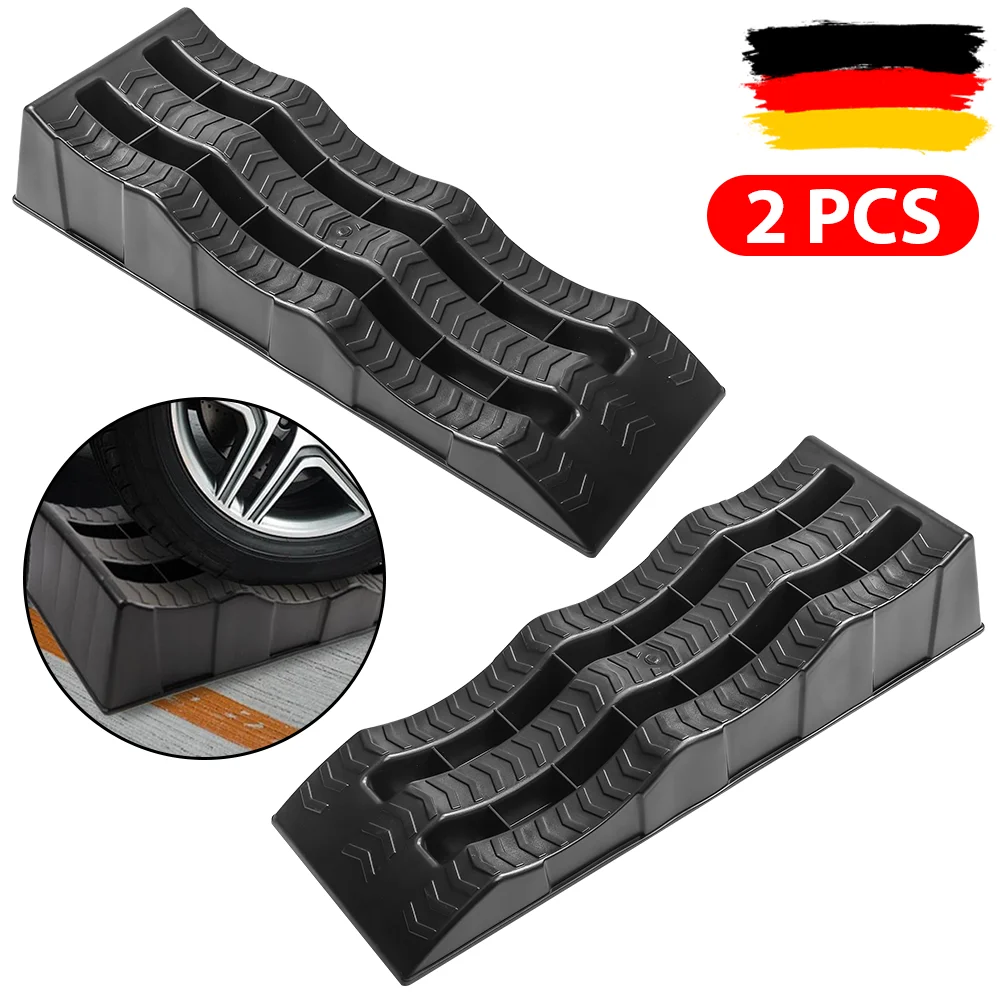2pcs Car Ramps 61cm Trailer Leveler Car Tire Lifting Pad 3.5T Antiskid Working Ramp Auto Oil Changing Repair Lift Tools