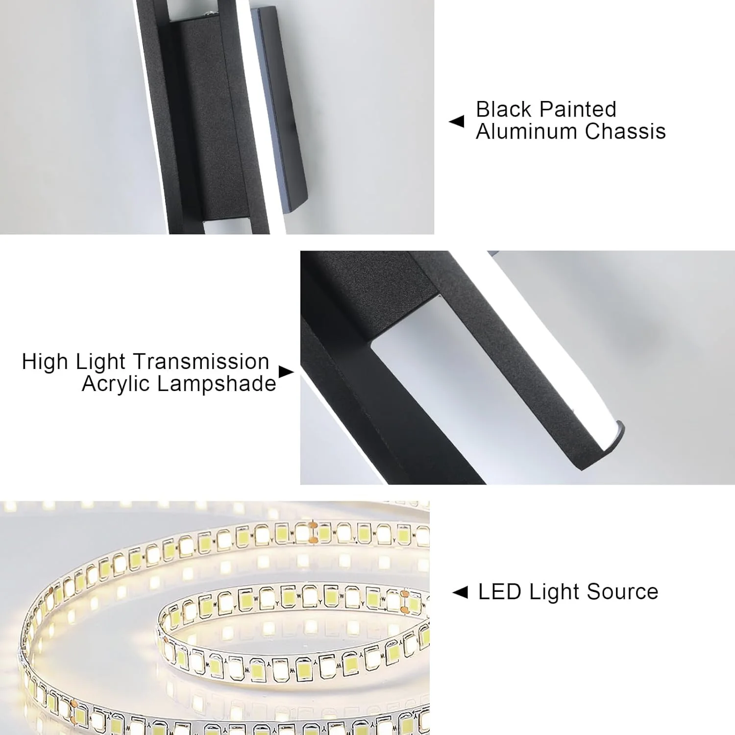 LED Interior Wall Sconce,24W Linear Wall Lamps 3000K Warm Light,White Modern Wall Light for Living Room