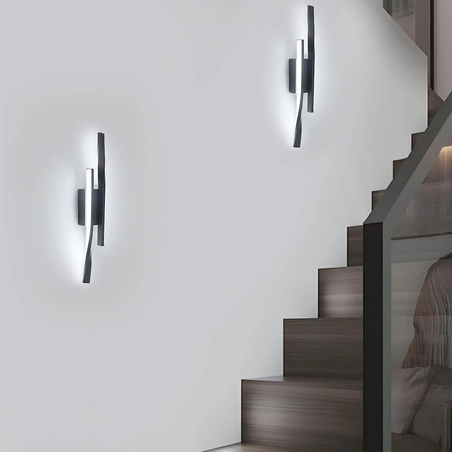 LED Interior Wall Sconce,24W Linear Wall Lamps 3000K Warm Light,White Modern Wall Light for Living Room