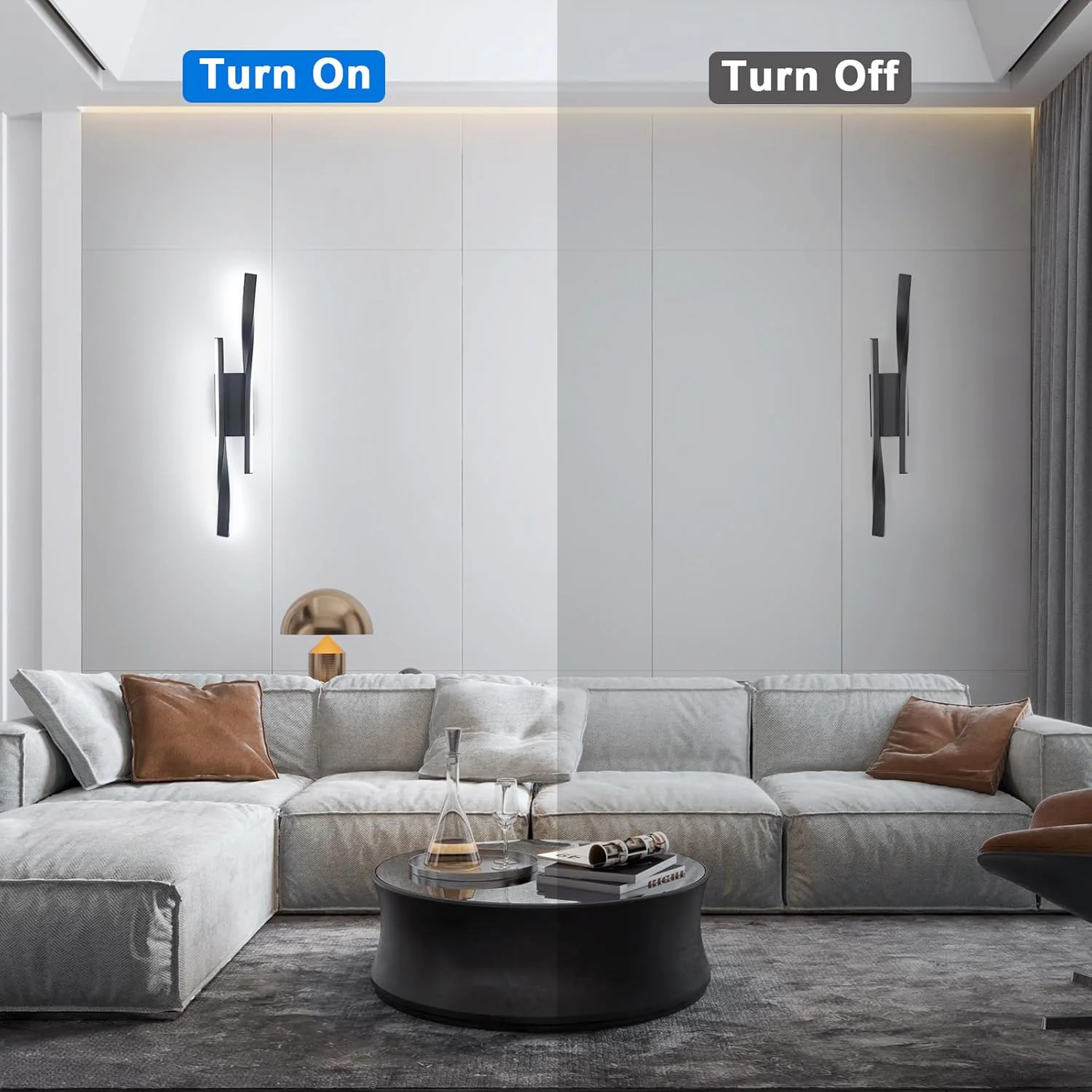 LED Interior Wall Sconce,24W Linear Wall Lamps 3000K Warm Light,White Modern Wall Light for Living Room