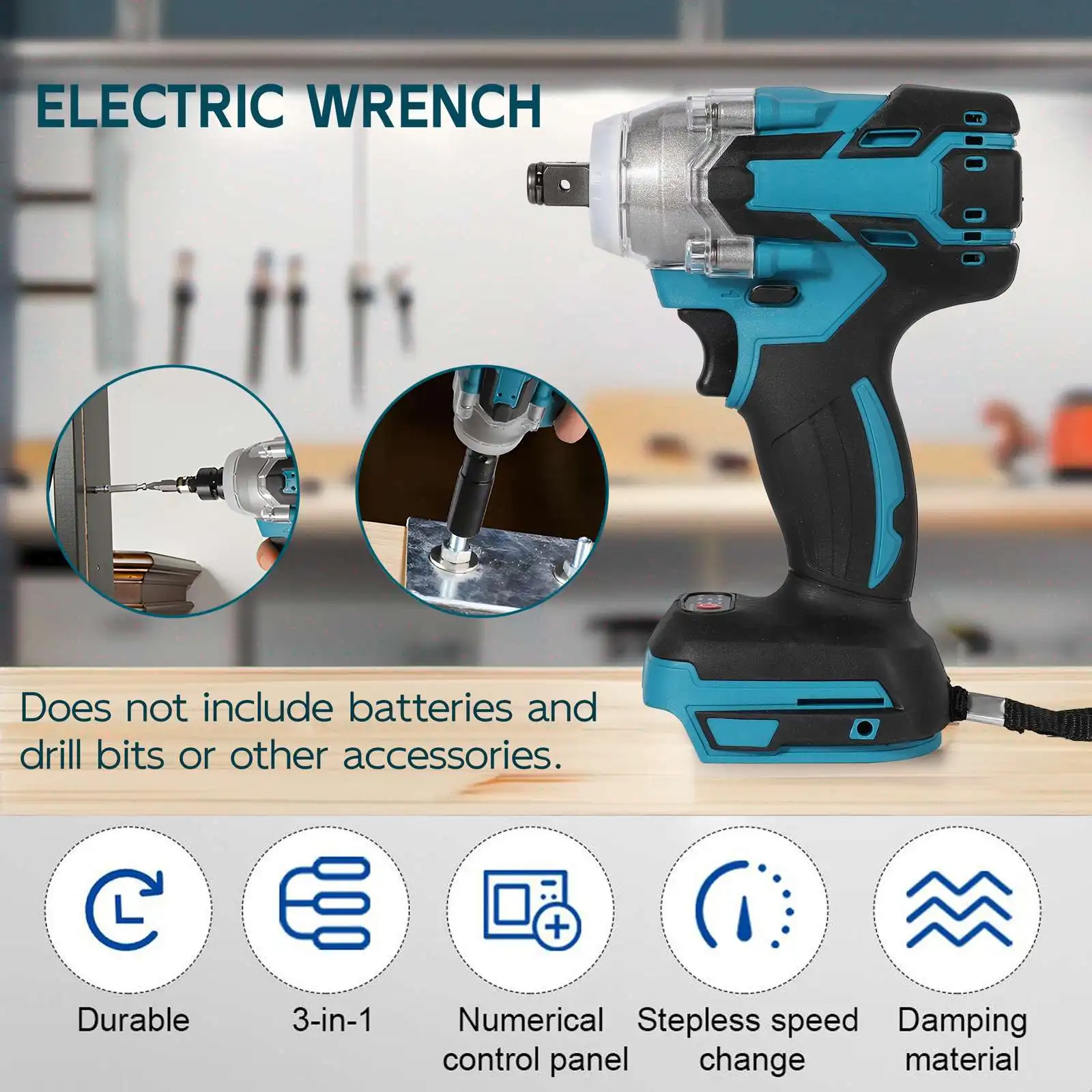 520N.m Brushless Electric Wrench For Makita 18V Battery Cordless Electric Impact Wrench Hand Drill Socket Power Tools