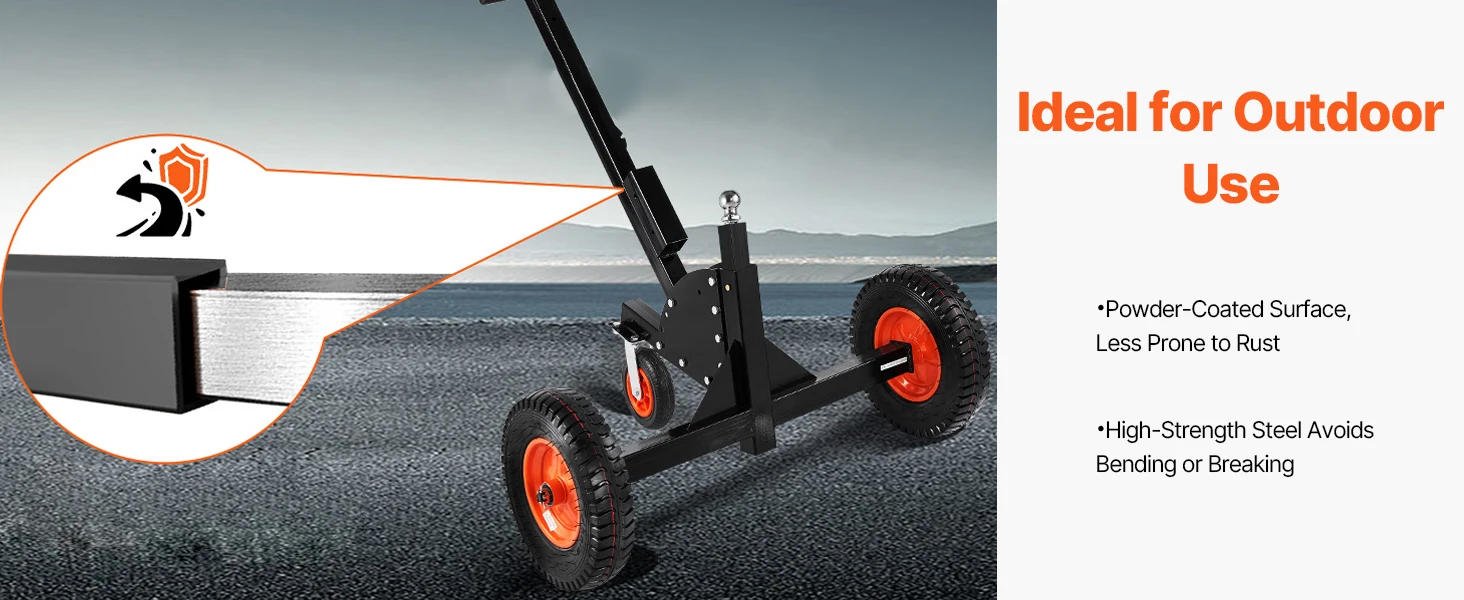 VEVOR 1500lbs Tongue Trailer Dolly 2 in 1 Boat Mover with 22in-26in Adjustable Height & 15.2 in Tires for Moving Car RV Trailers