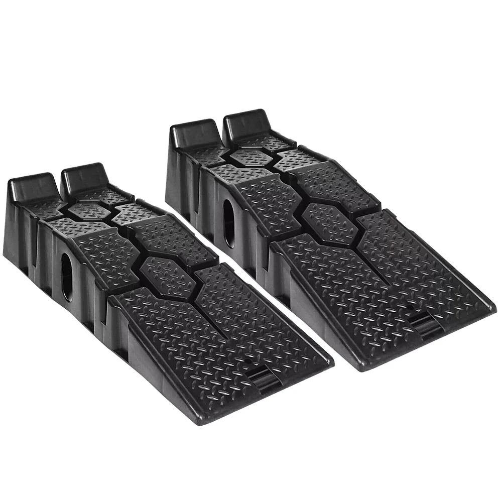 2pc Black Heavy Duty Car Ramps 90cm Long Antiskid Working Ramp Auto Oil Changing Repair Maintenance Jack Lift Tools