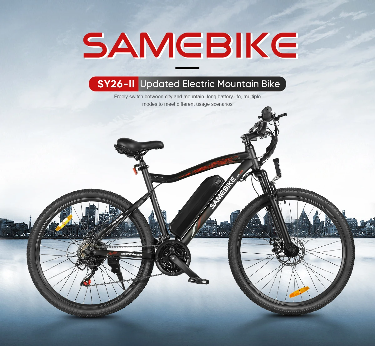 SAMEBIKE SY26II E-Bike Brushless Motor 36V13AH Lithium Battery Electric Bike 26Inch Tire Adult All Terrain Electric Bicycle