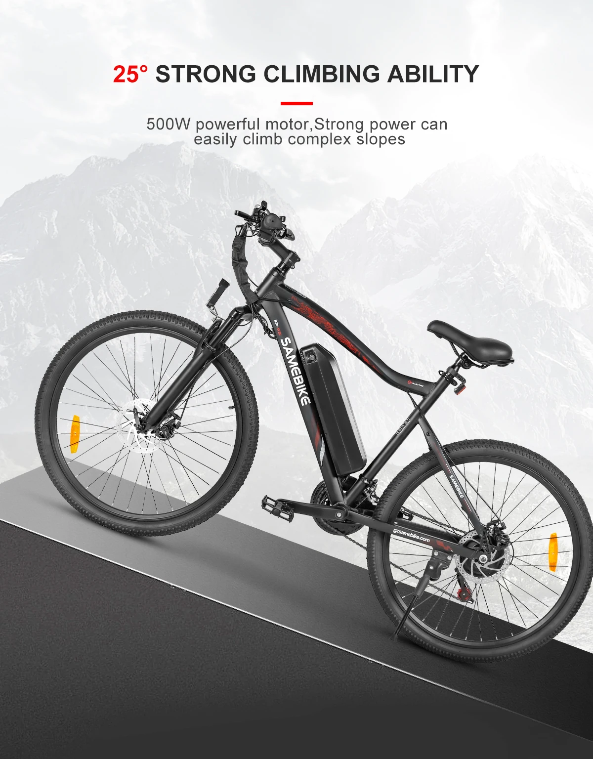 SAMEBIKE SY26II E-Bike Brushless Motor 36V13AH Lithium Battery Electric Bike 26Inch Tire Adult All Terrain Electric Bicycle