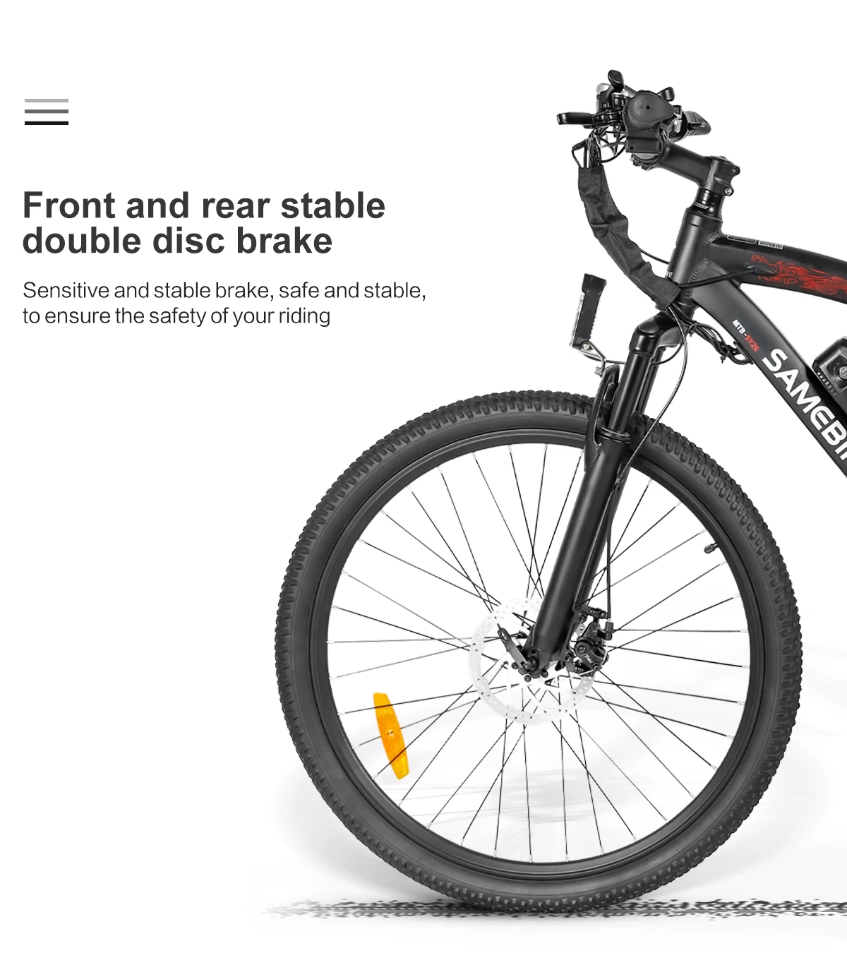 SAMEBIKE SY26II E-Bike Brushless Motor 36V13AH Lithium Battery Electric Bike 26Inch Tire Adult All Terrain Electric Bicycle