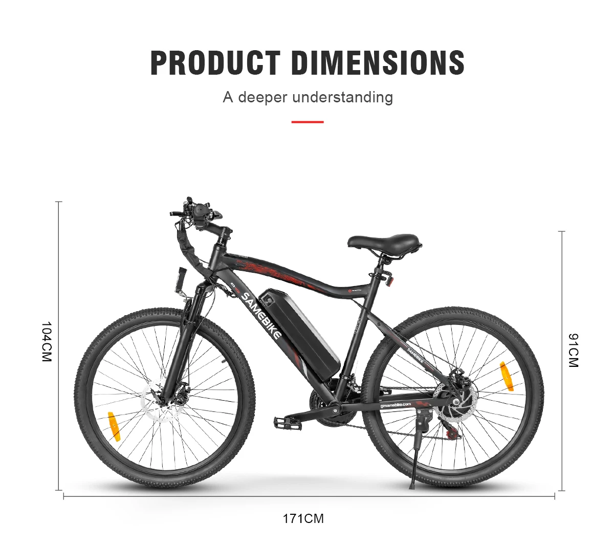 SAMEBIKE SY26II E-Bike Brushless Motor 36V13AH Lithium Battery Electric Bike 26Inch Tire Adult All Terrain Electric Bicycle