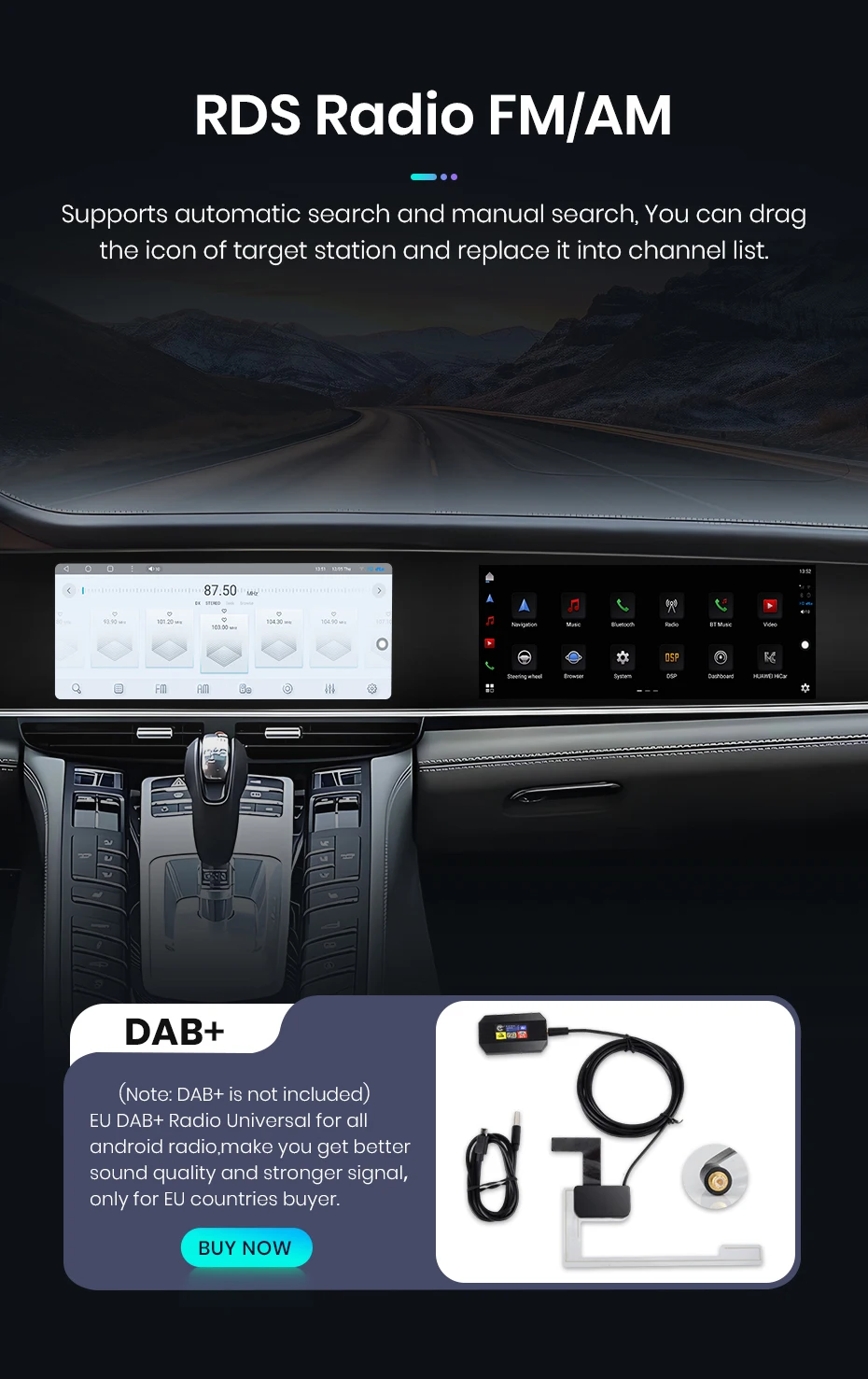 Junsun Qualcomm 665 Car Radio For Porsche Panamera 970 2011-2017 Dual screen Upgraded Interactive Carplay DTS Multimedia Player