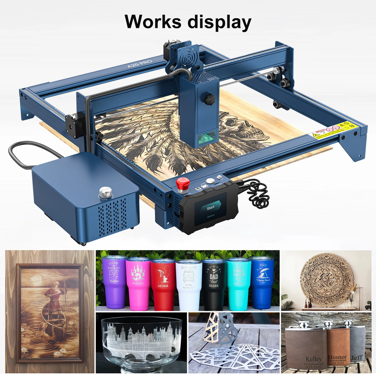 ATOMSTACK A20 Pro Laser Engraver 130W Engraving Cutting Machine with F30 Pro Air Assist Kit EU Newly designed laser