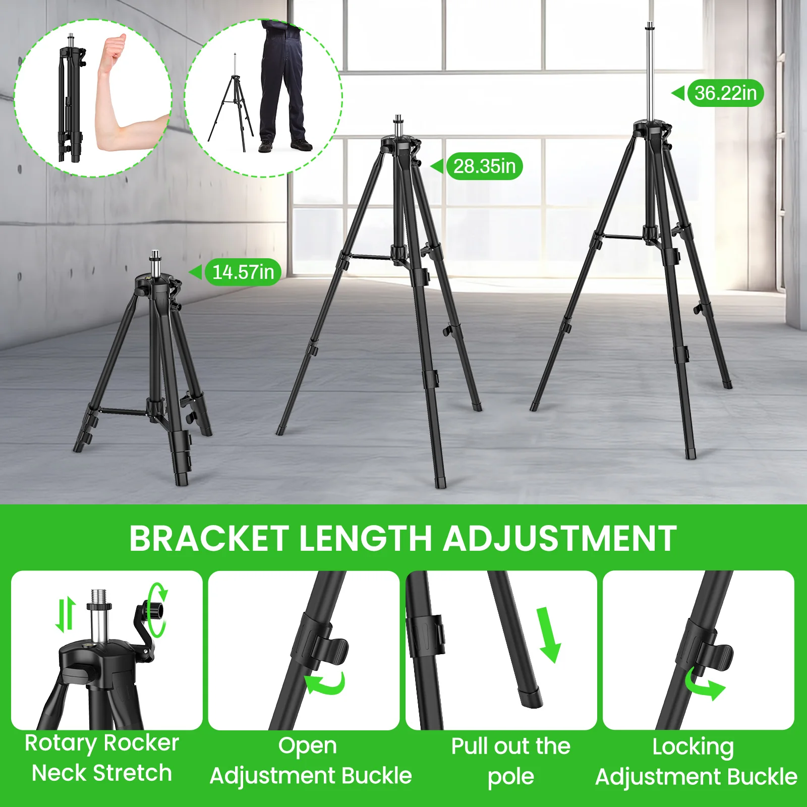 4D 16 Lines 360 ° Self-Leveling Laser Levels with Tripod and Suitcase Horizontal and Vertical Professional Laser Level Tool