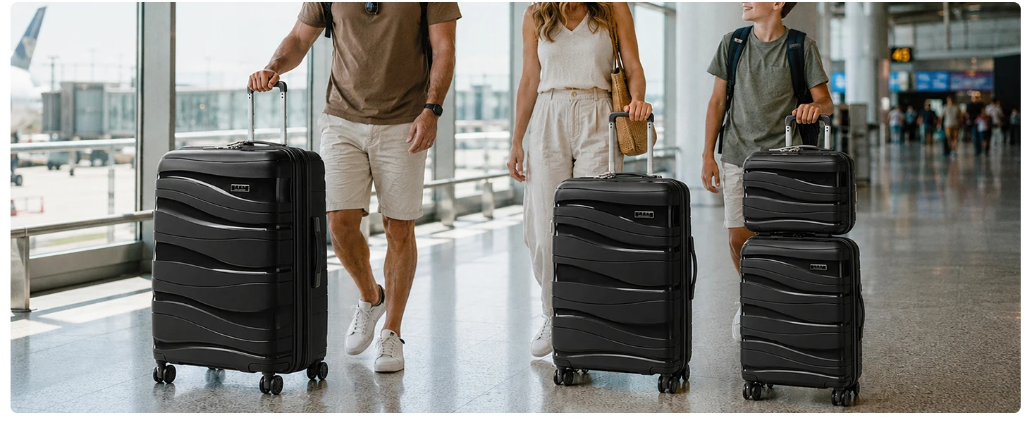 Kono Hard Shell Lightweight Pp Trolley Luggage Travel Bags Suitcase with Tsa Lock and 360 ° Spinner Wheels