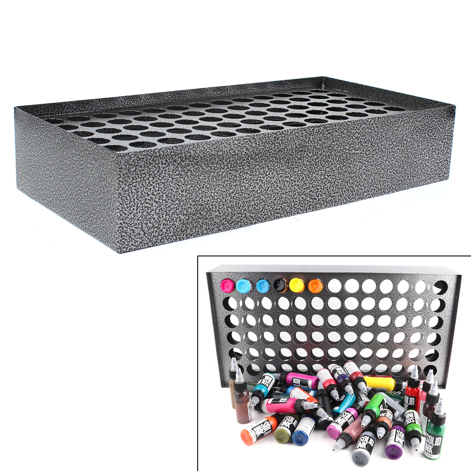 Tattoo Holder for Pigment Ink, 78 Holes, Large Capacity, Easy to Access, Scratch-Resistant, Ideal Gift for Tattoo Artists
