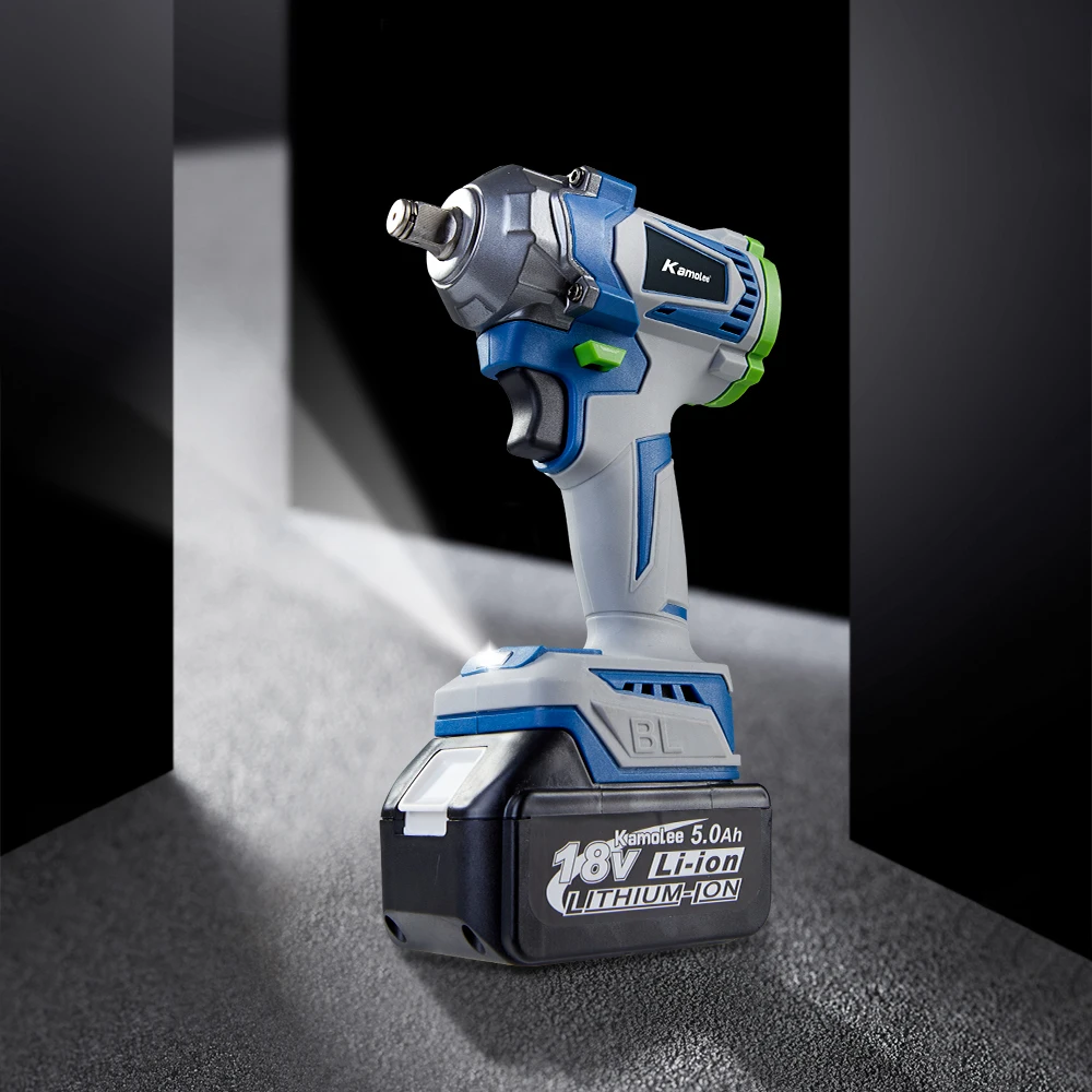 Kamolee 1200N.M Torque Brushless Electric Impact WrenchIn 1/2 1/4 Lithium-Ion Battery