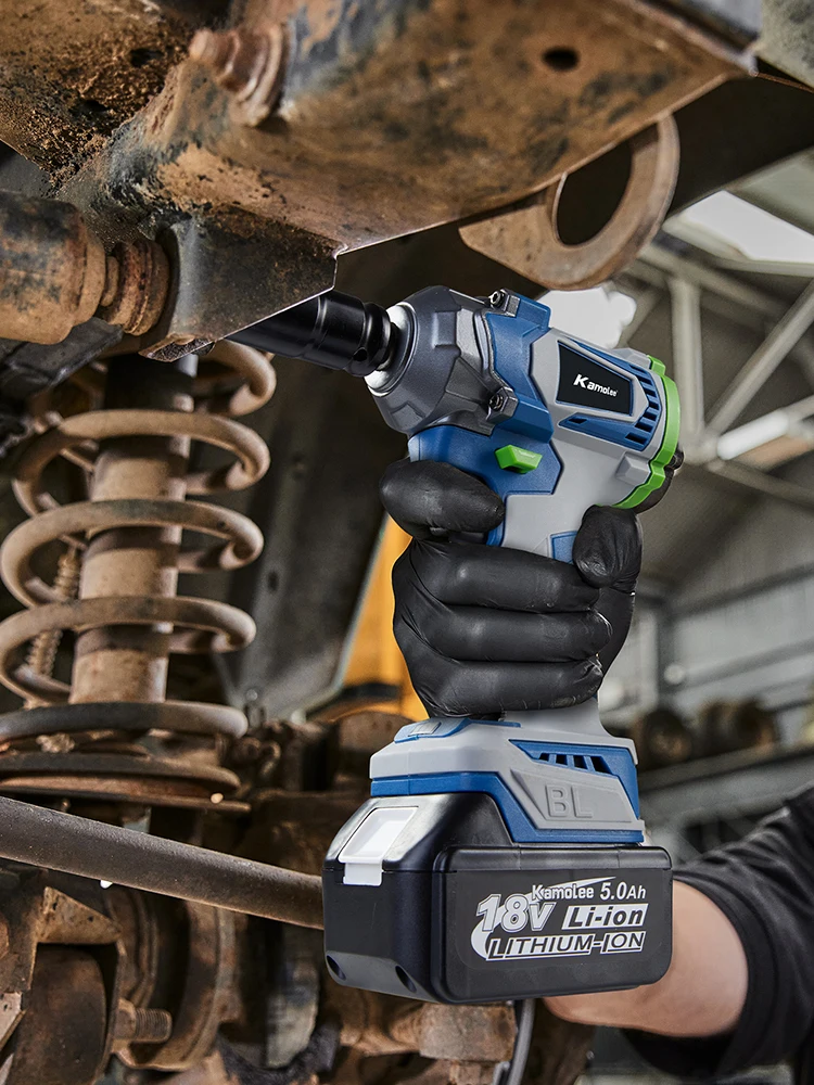 Kamolee 1200N.M Torque Brushless Electric Impact WrenchIn 1/2 1/4 Lithium-Ion Battery