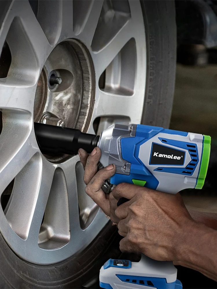 Kamolee 1200N.M Torque Brushless Electric Impact WrenchIn 1/2 1/4 Lithium-Ion Battery