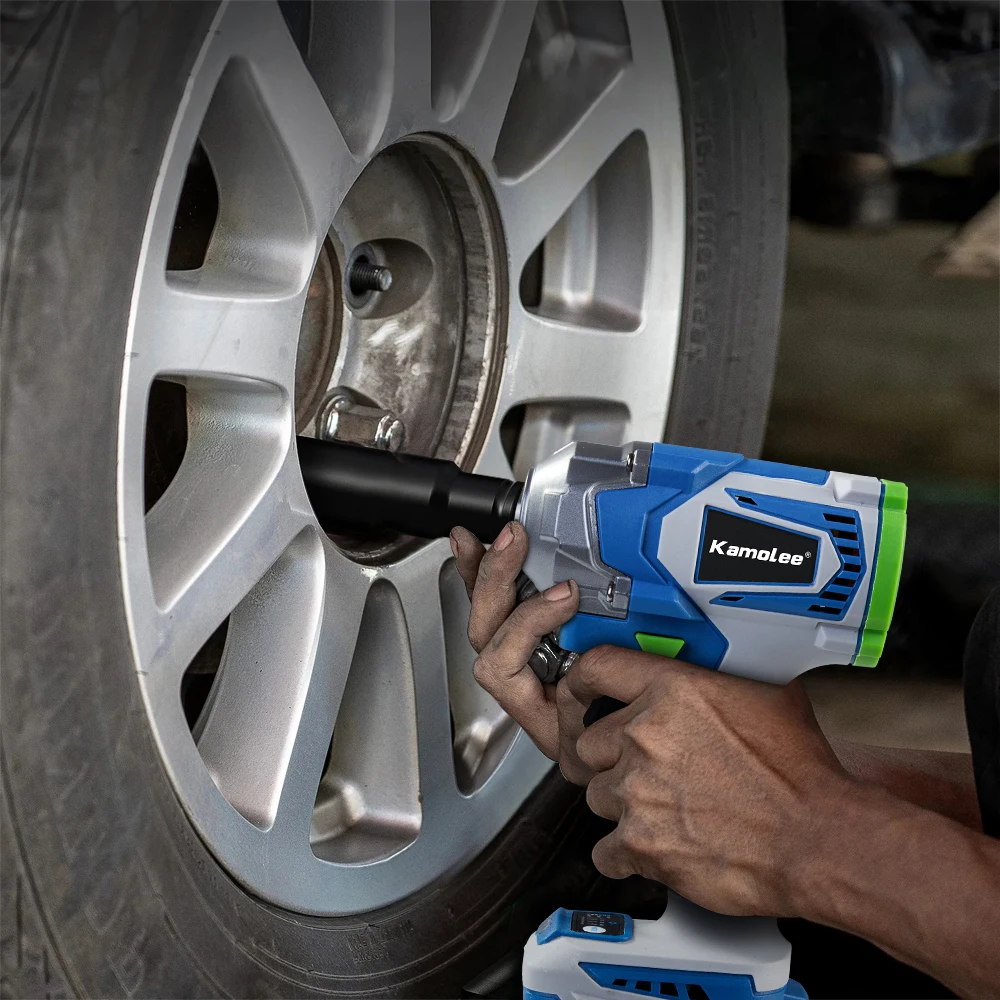 Kamolee 1200N.M Torque Brushless Electric Impact WrenchIn 1/2 1/4 Lithium-Ion Battery